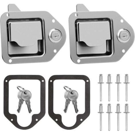 Replacement Truck Tool Box Latch, Stainless Steel Replacement Handle with Key for Truck, RV, Trailer, UTV, ATV (2 Pack) (1/4)