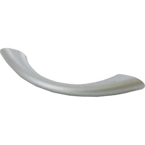 Maniglia curva Slimline con inserto in pvc grigio alluminio, L.129mm, L.10mm, P.30mm, interasse 96mm, 1 pezzo con viti.