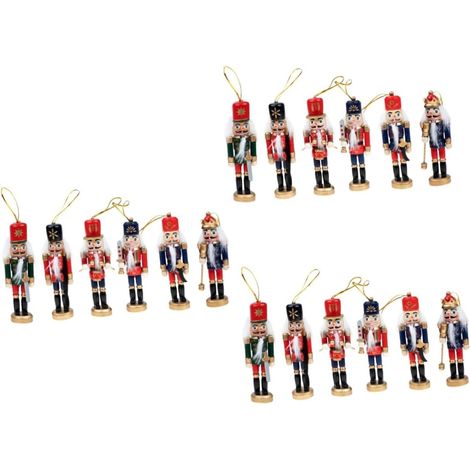 3 Ensembles Casse Noisette Décorations De Noël en Plein Air Figurine Gonflable Homme Sapin De Noel Sapin Noel Casse-Noix De Casse-Noix De Bureau Bois Colorful 6 Pièces 3 (1/5)