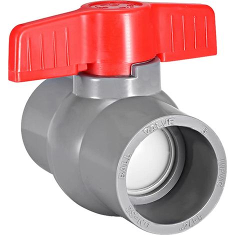 Vanne à bille en PVC 40 mm pour tuyau d'alimentation en eau connexion par glissement gris (1/3)