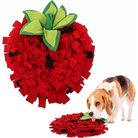 Tapis de fouille, Tapis de léchage Chien 35x45cm Fraise Rouge, Tapis entraînement olfactif adapté Chiens, Chats et Lapins (1/5)