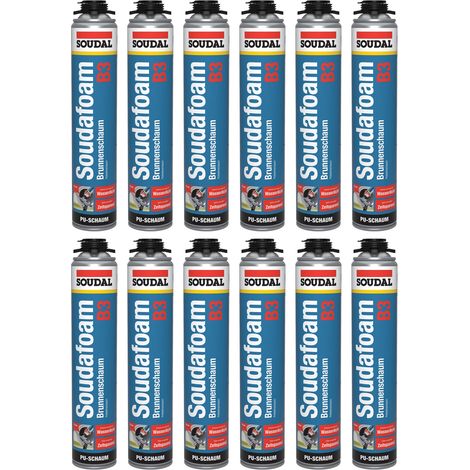 12x Soudal Soudafoam Brunnenschaum B3 750 ml - PU-Pistolenschaum (1/4)