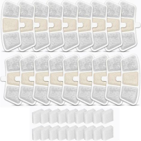 Lot de 18 cartouches filtrantes pour fontaine à eau pour animaux de compagnie, compatibles avec les fontaines à eau pour chats Oneisall PW04 3,5 L, cartouches de rechange longue durée. (1/5)