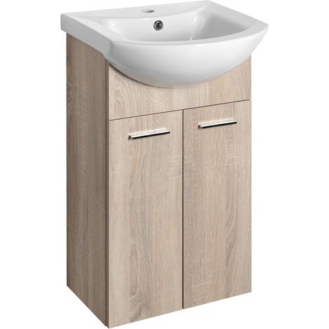 Meuble sous-vasque ZOJA 41,5 x74x25,3cm, chêne platiné (1/4)