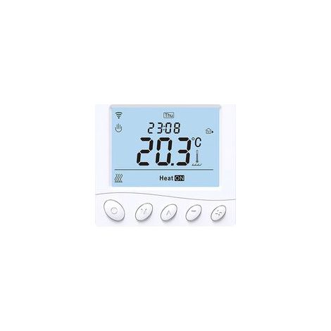 Termostato inteligente WiFi para calefacción eléctrica de 16 A: pantalla LCD de 3,2", programable mediante aplicación y control por voz.