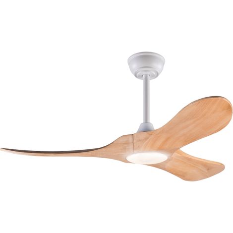 Ventilatore da soffitto HOMVRA Ø107 cm con luce LED, telecomando e 3 pale in legno (1/5)