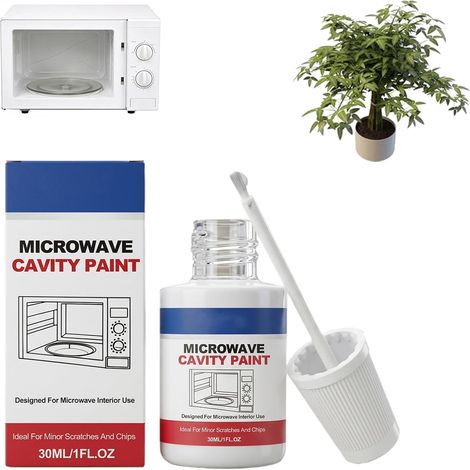 Vernice ritocco per cavità del microonde, 30 ml  Pennello incluso per la riparazione di elettrodomestici  Vernice lucida per interni del microonde, ideale per riparare scheggiature e graffi. (1/5)