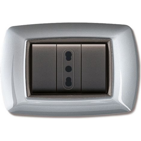 Placca Life Mod.Living Plas.Alluminio Ch. 3P - 10 Pz (1/2)