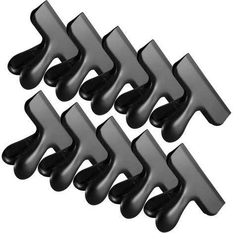 Clips metálicos de tamaño mediano - Paquete de 10 - Acero inoxidable - Duraderos - Plateados (1/5)