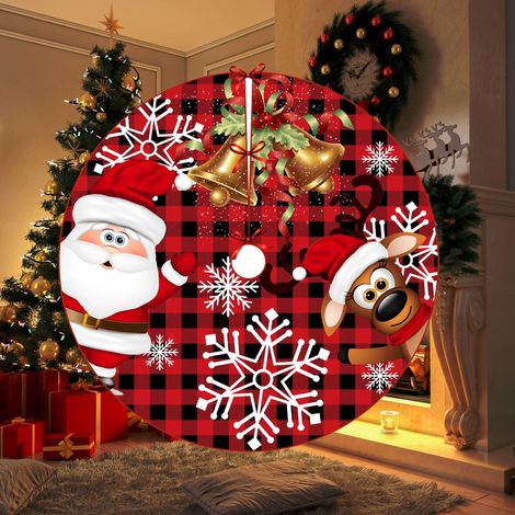 Christmas Tree Skirt - 48 Inch Thick Round Cover Christmas Tree Indoor Outdoor Holiday Party Decoration Home Christmas Tree (1/5)