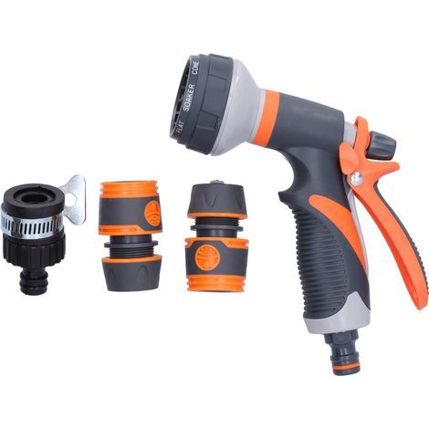 Lancia a spruzzo per tubo da giardino, 8 modalità regolabili, spruzzatore d'acqua, ugello ad alta pressione (1/5)