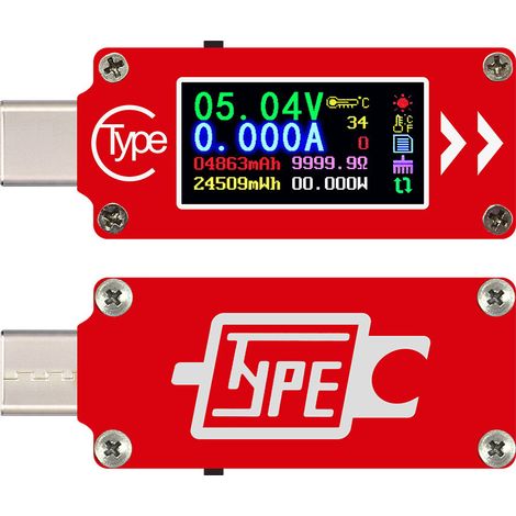 TC64 Type-C Type-C Voltmètre Ampèremètre Multimètre USB Chargeur de batterie externe Testeur USB (1/5)