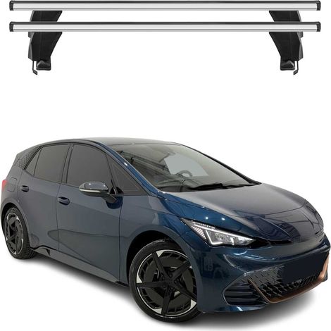 OMAC Dachträger Querträger Alu für Cupra Born 2024-2026 FL – Abschließbar – T-Nut – City-Crash-getestet – Max. 50 kg Silber (1/5)