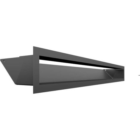 KRATKI griglia di ventilazione AIR Griglia aria calda 9 x 80 cm Grafite Griglia di scarico per ventilazione camino Presa d'aria con un angolo di 45 gradi resistente al surriscaldamento (1/4)
