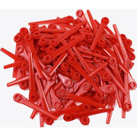 Lot 100 Kunststoffklingen – Gardena – 70 mm – rot – Ersatz für Rasentrimmer (1/5)