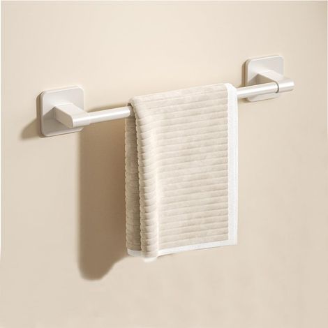 Porte-Serviettes, étagère Murale pour Salle de Bains, étagère Suspendue en Aluminium pour Salle de Bains et Toilettes (Blanc, 30cm) (1/5)