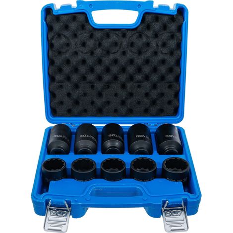 BGS  juego  de  vasos  de  impacto    doce  cantos    accionamiento  cuadrado  interior  12,5  mm  (1/2")    Ancho  de  llave  32  -  36  mm    10  piezas  -  5330 (1/4)