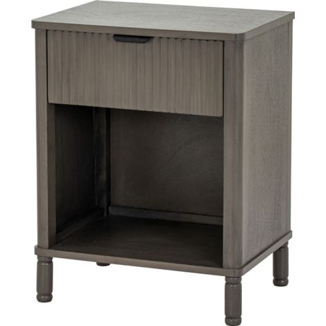 Reed Collection 1 Drawer Bedside Cabinet - Wood - L33 x W45 x H58 cm - Brown