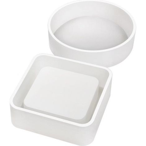 Lot de 2 moules à cendriers, silicone/résine, blanc