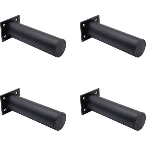 4 patas ajustables para muebles, negro mate, aleación de aluminio, 38x150 mm, patas de soporte para mesa de centro, soporte de TV, sofá.