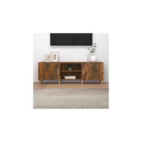 Meuble TV Chêne fumé 150x30x50 Bois d'ingénierie (1/5)