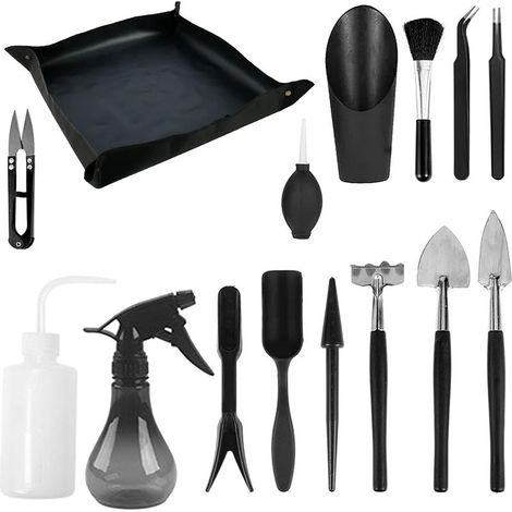 ZXPASRA Mini outil de jardinage, Mini Outils pour plantes succulentes, 14PCS mini Outils pour Bonsaï, Succulentes, Plantes en Pot (1/5)