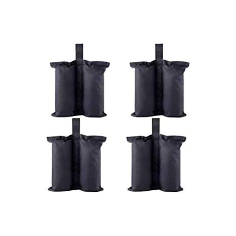 Premium Heavy Duty Instant Shelter Weight Bags - Tent Leg Sand Bag, Pop-Up Canopy - Weighted Foot Bag (Size M - 4, Black) (1/3)