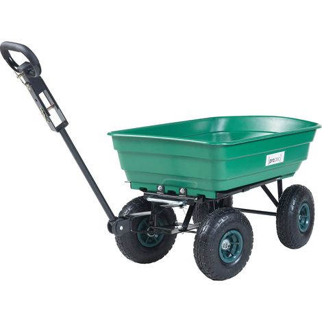 Carrello da giardino con cassone ribaltabile portata 250 kg verde/nero 030009216
