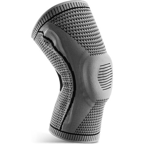 Genouillères pour soulager les douleurs au genou, genouillères avec coussinet rotulien en gel et stabilisateurs latéraux pour hommes et femmes (gris) (1/5)