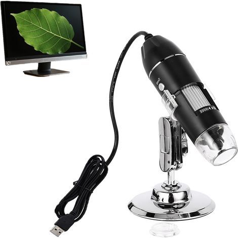 Microscope numérique 1600X avec 8 lumières LED, microscope portable USB pour inspection de la peau/cheveux et réparation de circuits imprimés (1/5)