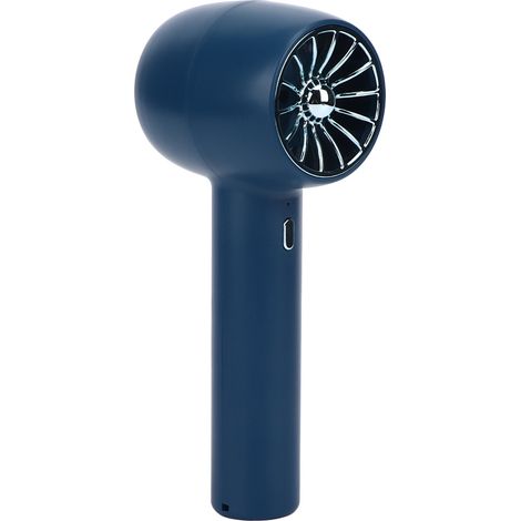 Handventilator mit 3 Geschwindigkeitsstufen, 2-in-1-USB-Ladefunktion, starker Leistung, leiser Betrieb, blau (1/5)