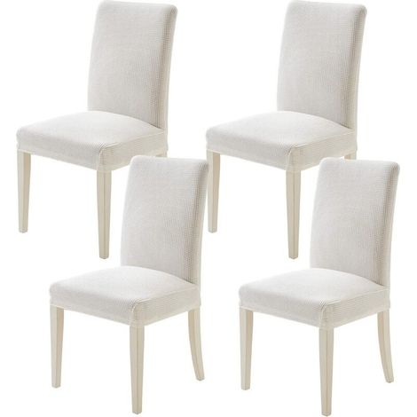 Housse de Chaise Salle à Manger Velours House de Chaise Intérieur Extensible Housse Chaise Café Clair 4-Pièces Protege Assise Couvre Convient à la Salon, Bureau, Banquet et à la Décoration (1/4)