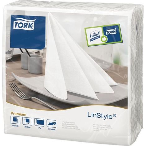Serviette Papier Blanche 400 mm - Lot de 600 - Tork (1/3)