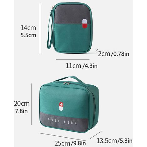 Set mit 2 wasserdichten Taschen mit großem Fassungsvermögen für Zuhause, tragbare Notfalltasche, leere Aufbewahrungstasche, Erste-Hilfe-Set (1/5)