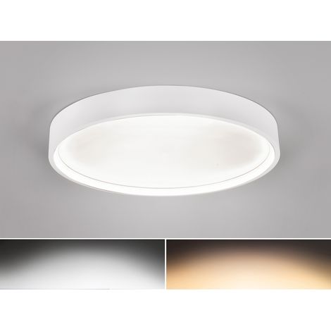 Flache LED Deckenleuchte DOHA mit 2 Lichtfarben in Weiß, Ø 45cm (1/5)