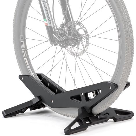 CAVALLETTO DA PAVIMENTO REGOLABILE PER BICICLETTE CON RUOTA POSTERIORE/ANTERIORE DA 20-29" (1/5)