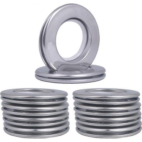 Lot de 10 œillets pour rideaux, anneaux métalliques de 42 mm de diamètre intérieur, œillets romains pour rideaux de salle de bain (10 pièces - argent) (1/4)