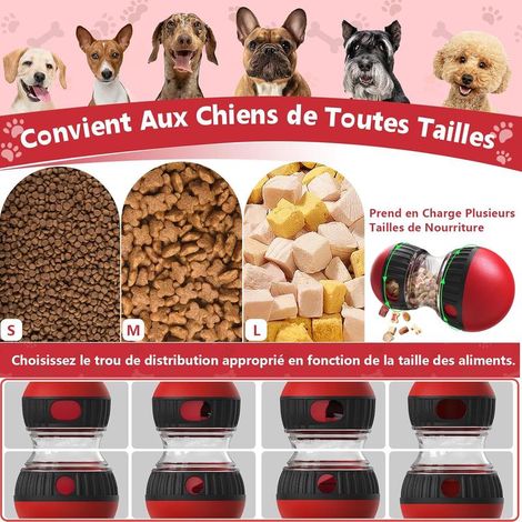 Jouet puzzle rouge pour chien – distributeur de croquettes à alimentation lente, améliore la digestion et occupe les chiens. (1/5)