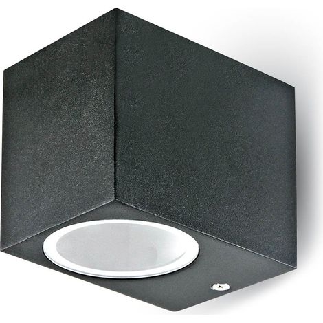 Applique extérieure V-TAC carrée noire alu GU10 IP44 bas (1/5)
