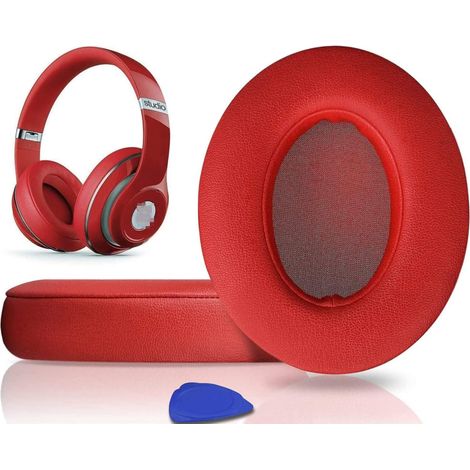 Cuscinetti auricolari, cuscinetti auricolari di ricambio per cuffie Beats Studio 3 e Studio 2 Over-Ear, paraorecchie rivestiti in pelle proteica, memory foam con cancellazione del rumore