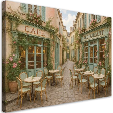 Wandbild Paris Restaurant Café im Boho Stil 60x40 cm (1/5)
