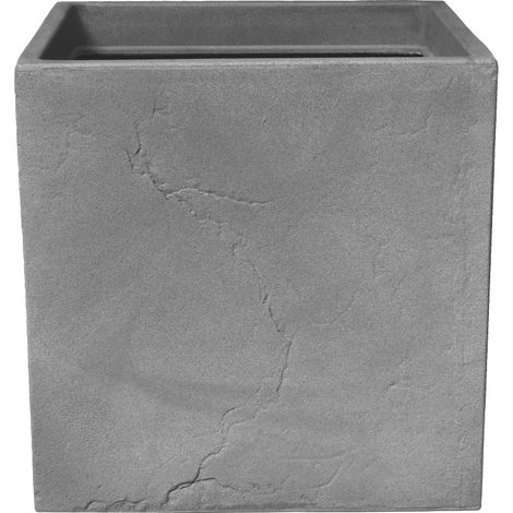 VASO CUBO ARDESIA BASSO 41X41XH15CM COLOR QUARZO