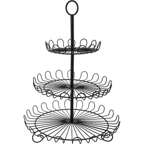 Présentoir à gâteaux rond à 3 étages en fer pour cupcakes, desserts, thé et pâtisseries. (1/5)