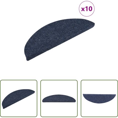 Treppenmatte - Stufenmatten Selbstklebend 10 Stk. 56x17x3 cm Blau Halbrund (1/5)