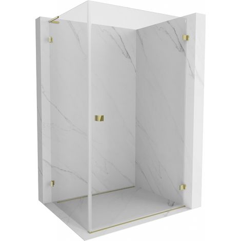 Mexen Lunar-B L Duschkabine Anschlagseite rechts 90 x 80 cm, transparent, gold - 832L-090-080-50-00-P