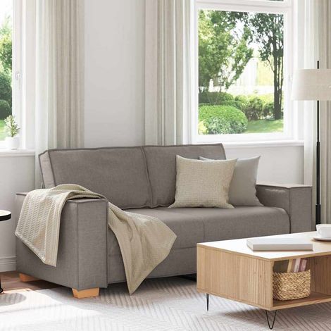 Canapé 2 places taupe en tissu polyester 180 x 78 x 84 cm pour salon - PANGIVO (1/5)