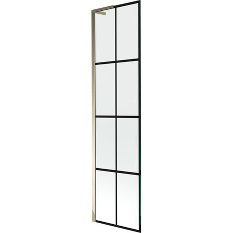 Mexen Next L paratia vasca da bagno ad anta singola 50 x 150 cm, griglia nera, dorata - 895-050-000-03-77-50 (1/5)