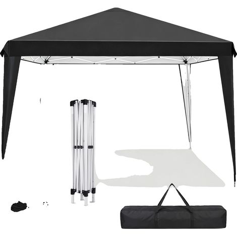 Refugio de jardín, toldo impermeable, diseño de fácil despliegue, negro. (1/2)