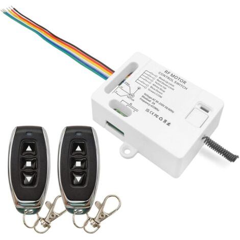 Interrupteur Télécommande de Volet roulant Récepteur Relais AC 230V 220V 3A avec 2 émetteurs Compatible avec l'interrupteur Manuel et l'interrupteur de fin de course le Moteur avance et recule (1/5)