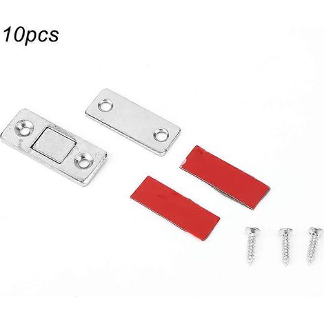10 Türmagnete aus Edelstahl – Magnetverschluss für Schränke, Schubladen und Regale – 10er-Pack, silberfarbene Metalloberfläche (1/5)